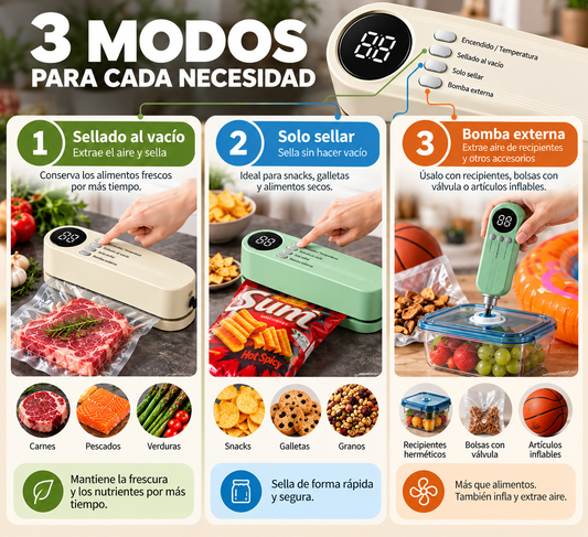 Selladora al Vacío Portátil e Inalámbrica