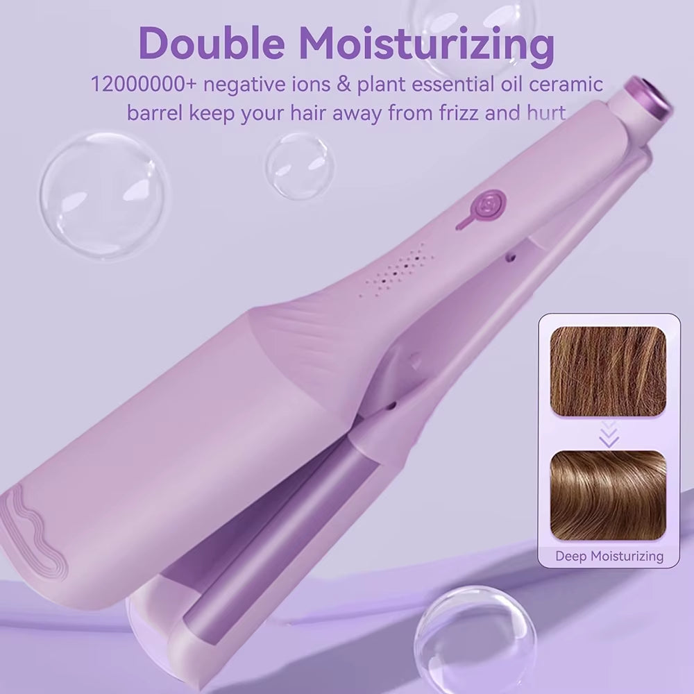 1.25 Inch Deep V-Shaped Hair Curling Iron Ghost Waves Wave Perm Tourmaline Hair Curler with Multiple Temperature Her'S Gifts