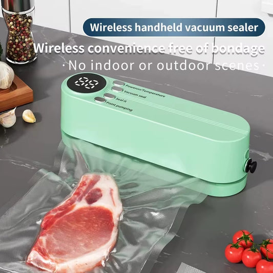 Mini Wireless Fully Automatic Vacuum Sealing Machine Household Small Portable Food Packaging Plastic Sealing Machine