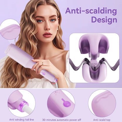 1.25 Inch Deep V-Shaped Hair Curling Iron Ghost Waves Wave Perm Tourmaline Hair Curler with Multiple Temperature Her'S Gifts